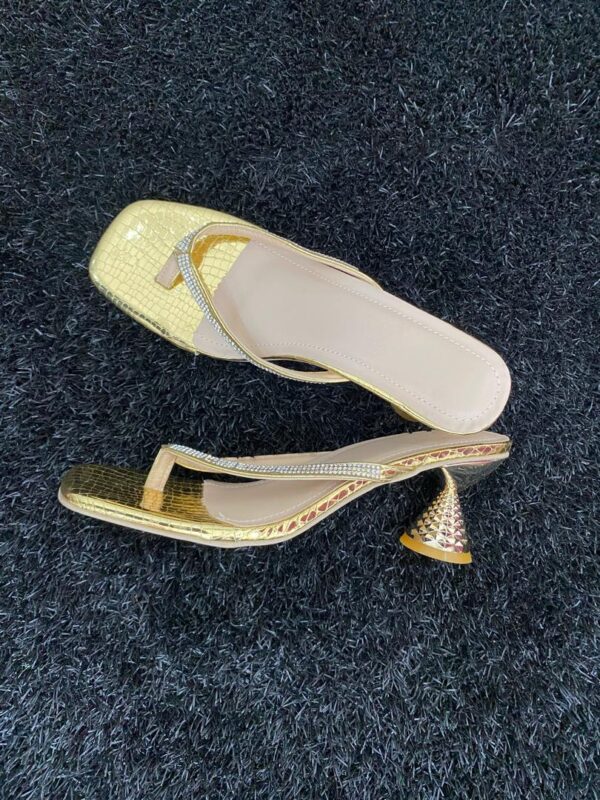 Gold Rhinestone Slippers