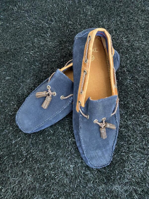 Navy Suede Loafers