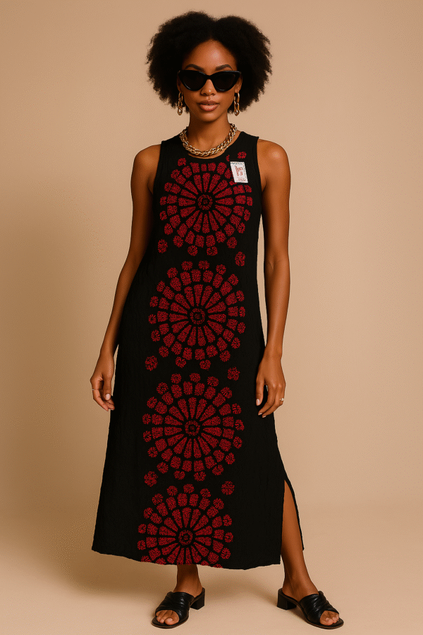 Scarlet Bloom stretchy Maxi dress